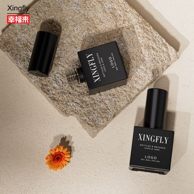 Guter Preis 23ml quadratische Nagellackflasche in Wunschfarbe, UV-Gel, leere Glasflasche, Design: Buntglas Online