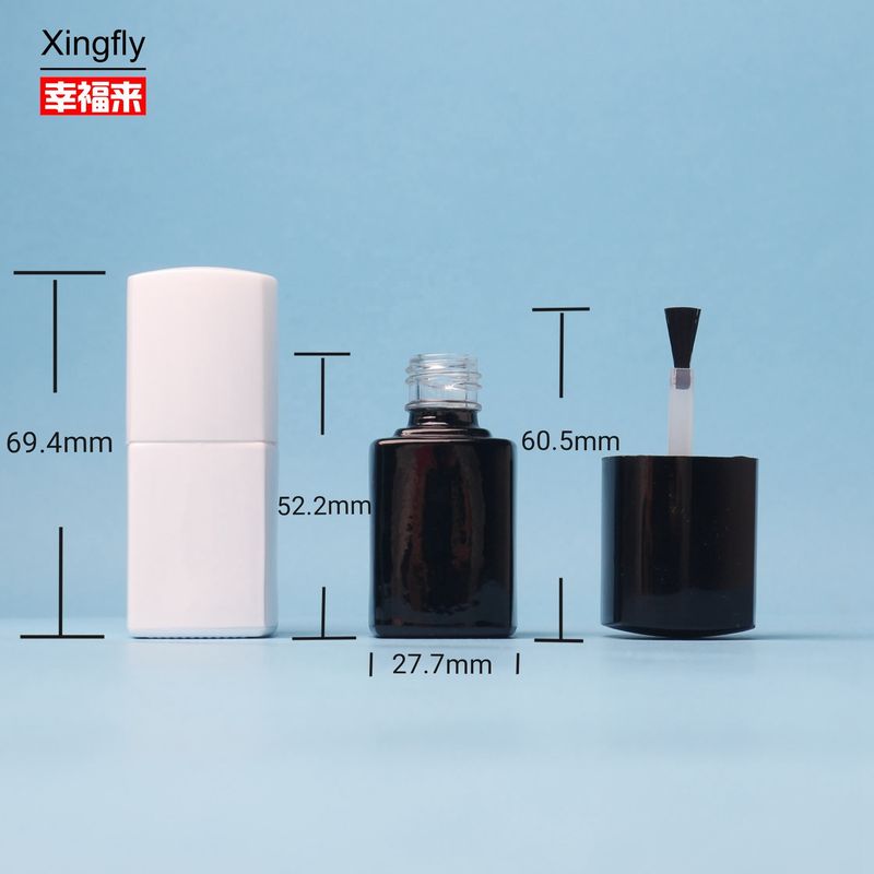 5 ml Nagellack Flasche Leer, klares Glas Nagellack Flasche mit Bürste und Kappe