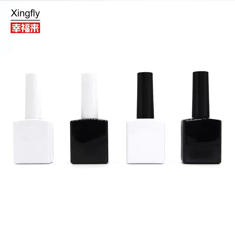 Quadratische Nagellackflasche Einzigartige 13ml leere UV Gel-Flaschen mit Kappe und Bürste