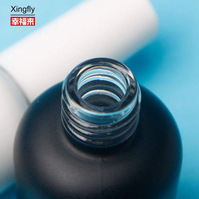 Custom 11ml Runder Weiß Schwarz UV Gel Leer Nagellack Glasflasche Mit Bürstenkappen