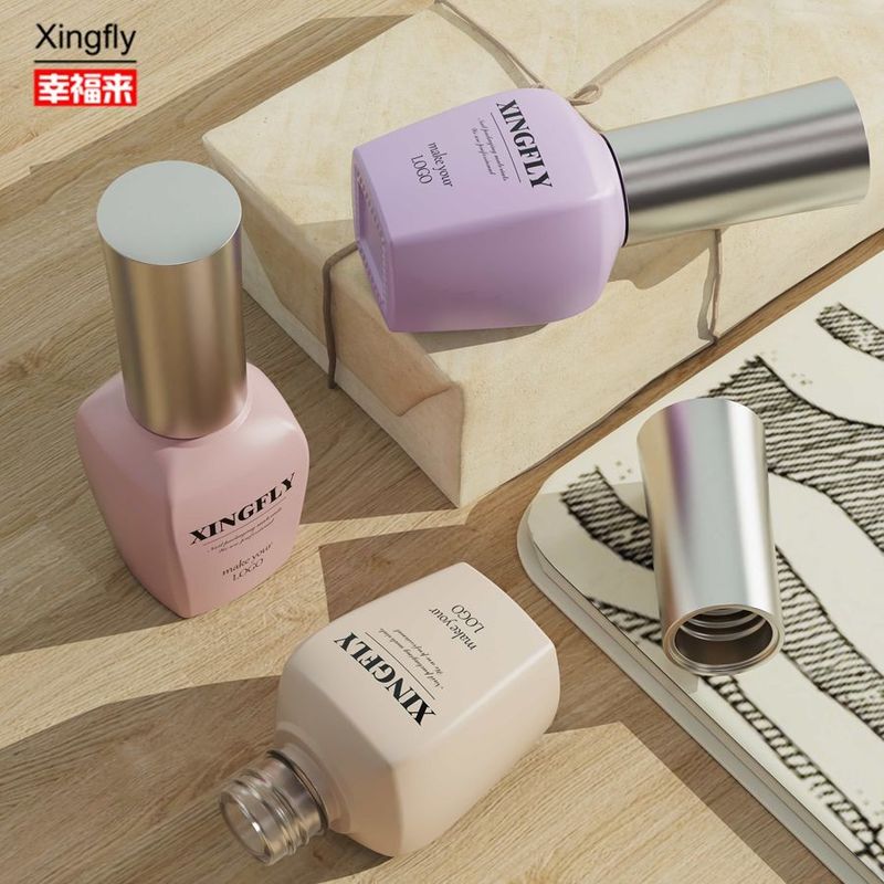 15ml Gel Nagellack Glasflasche Custom Design Leer für Nagellack mit Kappe und Bürste