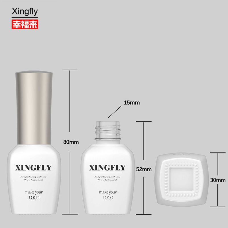 15ml Gel Nagellack Glasflasche Custom Design Leer für Nagellack mit Kappe und Bürste