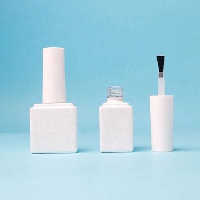Kosmetische Glasgel Polnisch Weiß Flasche Siebdruck Warmstempel