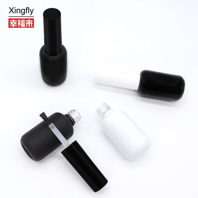 9ml Rundes Leeres Glas UV Gel Nagellack Flasche Matte Schwarz mit Bürstenkappe